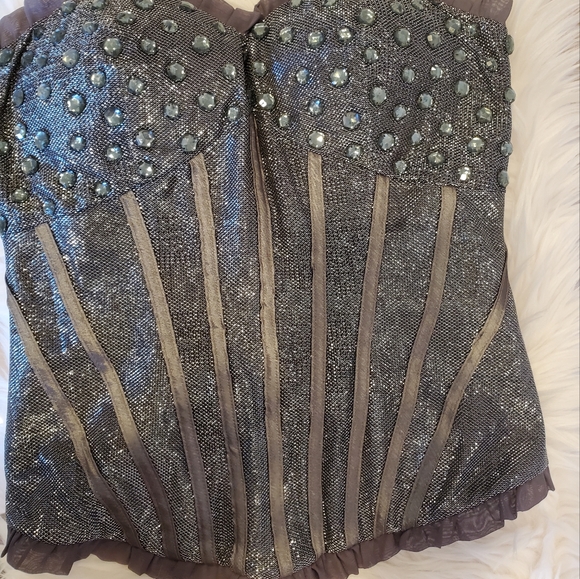 Daisy Tops Silvergrey Embellished Bustier Poshmark